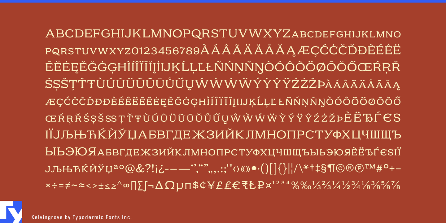 Kelvingrove Regular Font preview